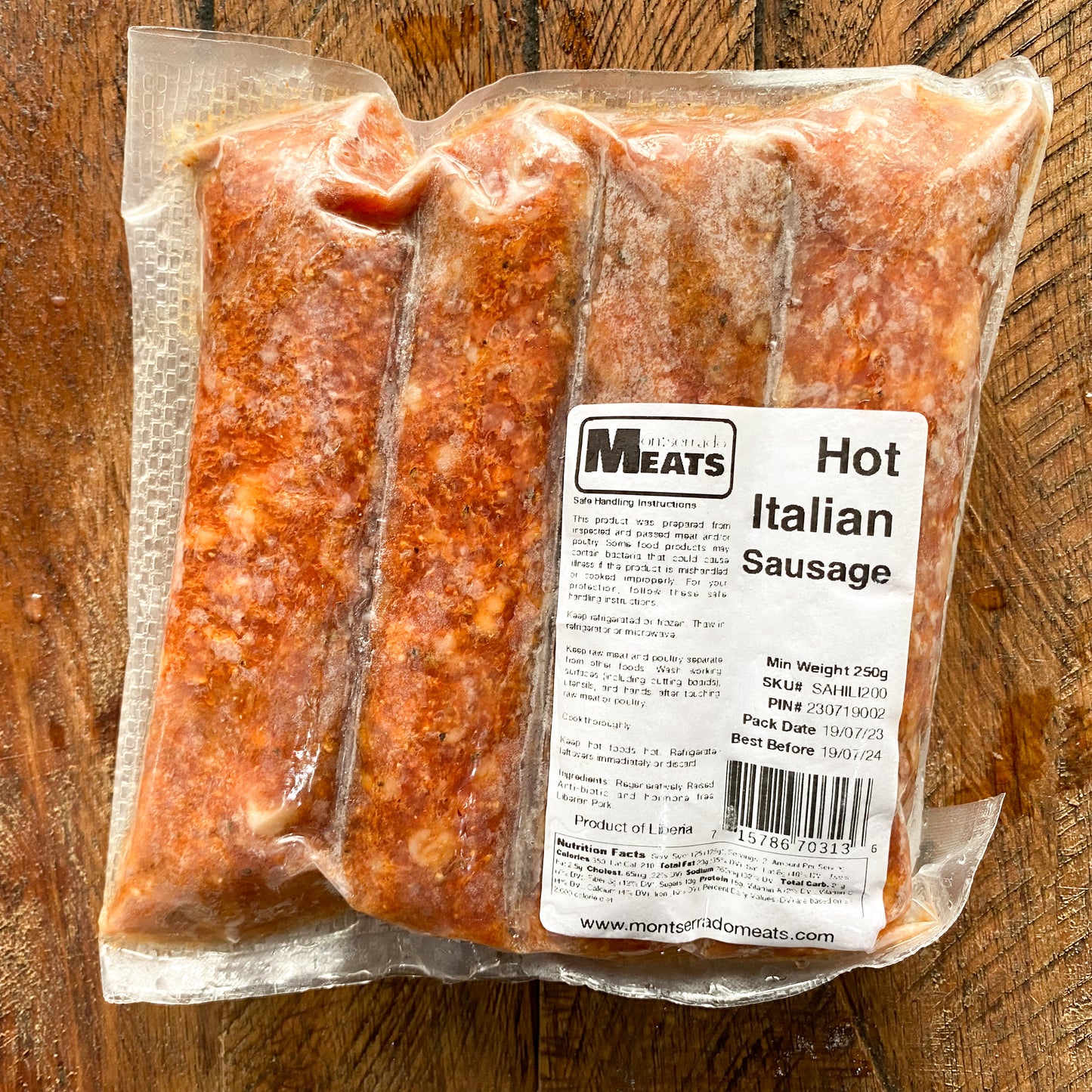 Wholesale Hot Italian Sausage